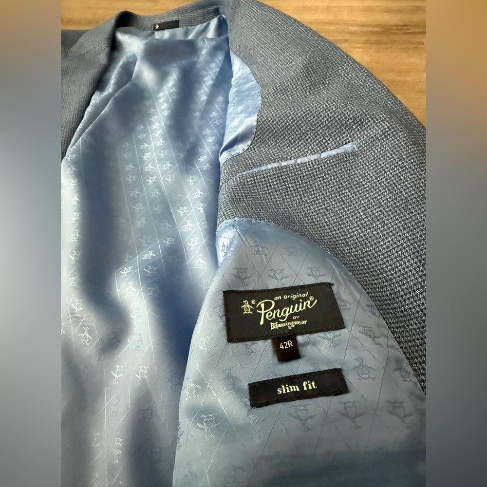 Original Penguin Blue Sport Coat with Notched Lapels - Picture 3 of 4